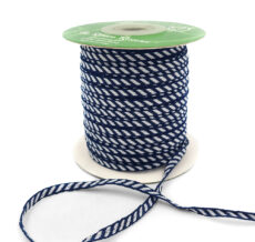 1/8 Inch Mini Diagonal Stripes Ribbon with Woven Edge - 424-18-03H Navy