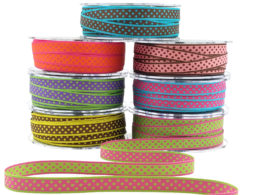 Reversible Polka Dot Woven Ribbon