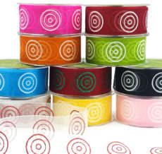 Glitter Circle Organza Ribbons