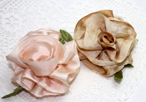 My diy ribbon rose bouquets