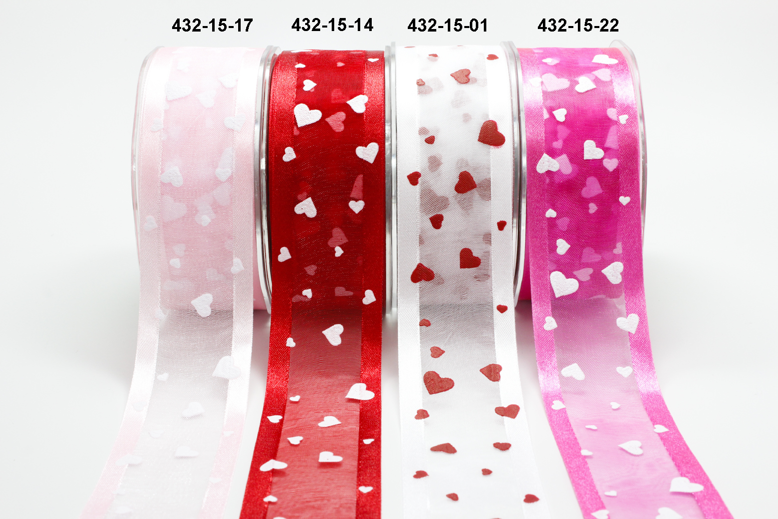 Sheer Satin Edge Valentine's Day Ribbon - 1.5