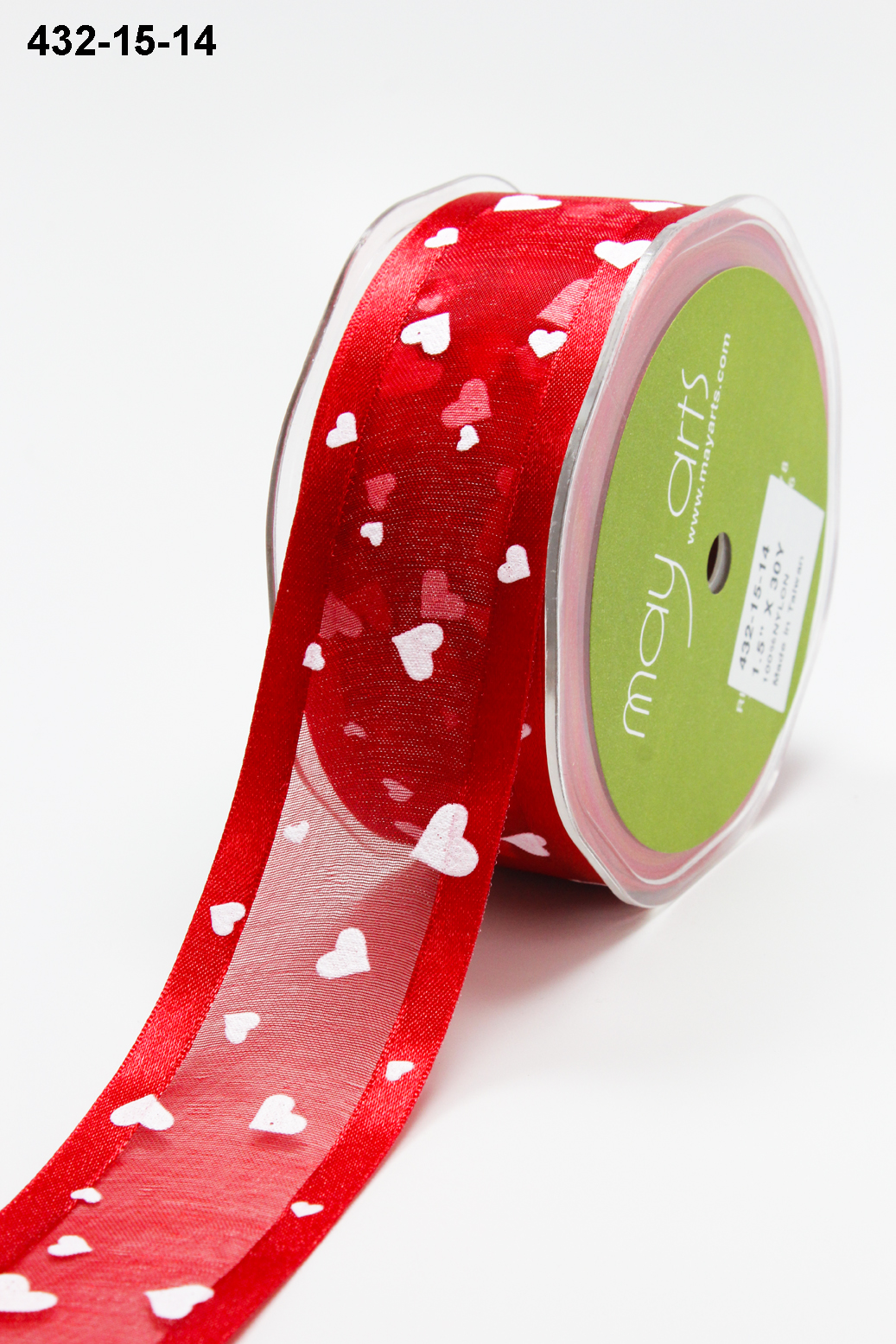 Sheer Satin Edge Valentine's Day Ribbon - 1.5