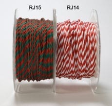 Twisted Rope Cord Ribbon 5 Yards X 1/4 Inch Wide Red White 