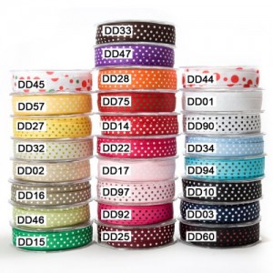 May Arts Grograin Ribbon with Polka Dots