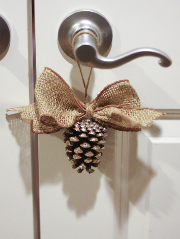 Silver Glitter Pinecone Ornament