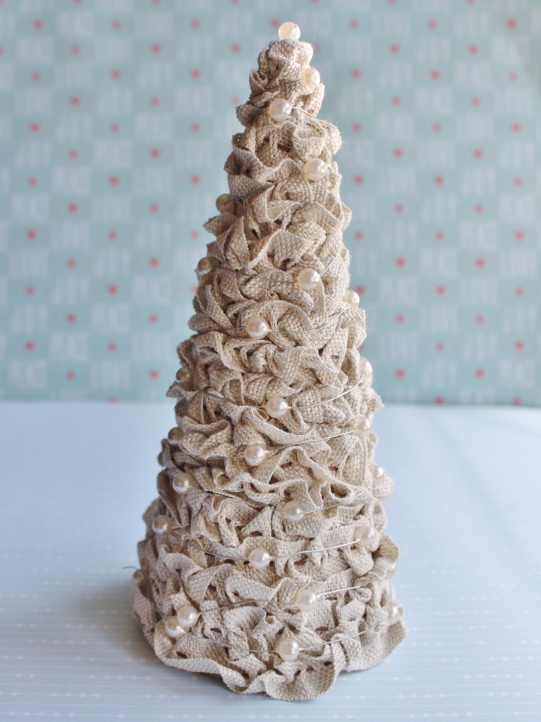 Burlap and Pearl Christmas Tree