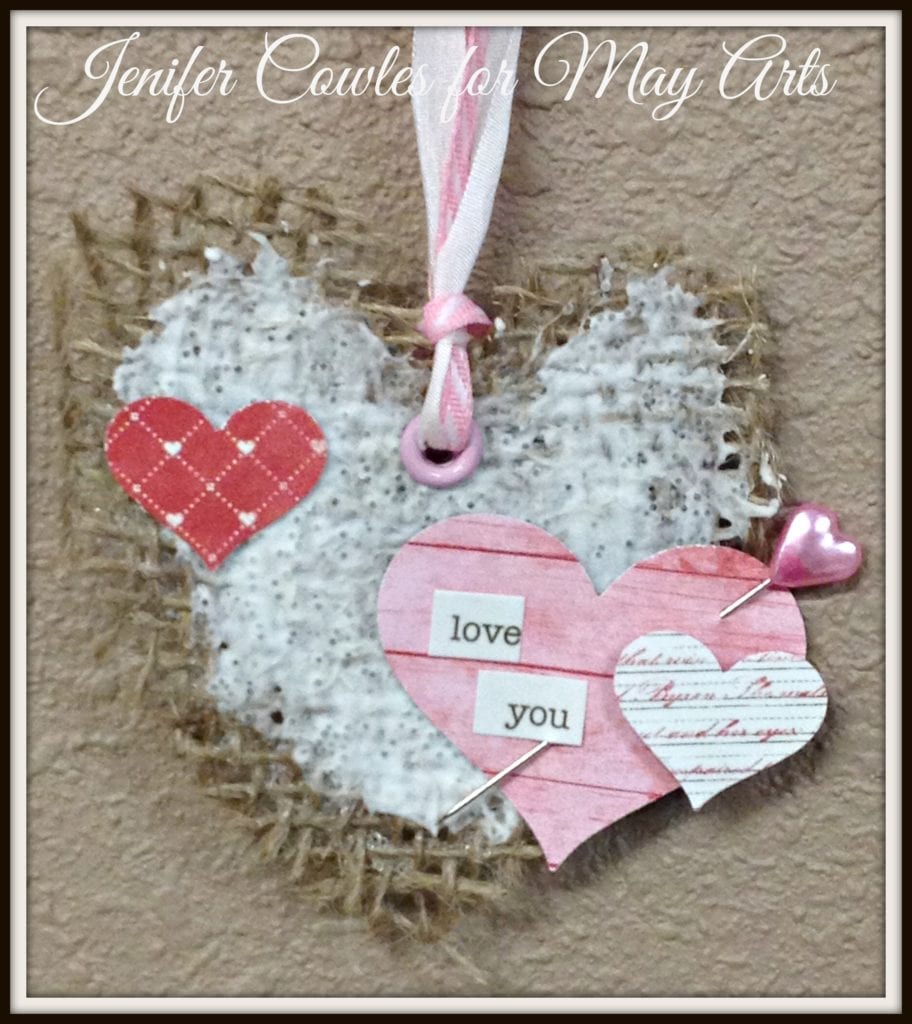 Turn your Burlap Ribbon in to Canvas Hearts