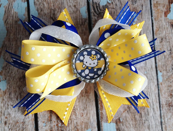 College & Team Stacked Pinwheel Hair Bow