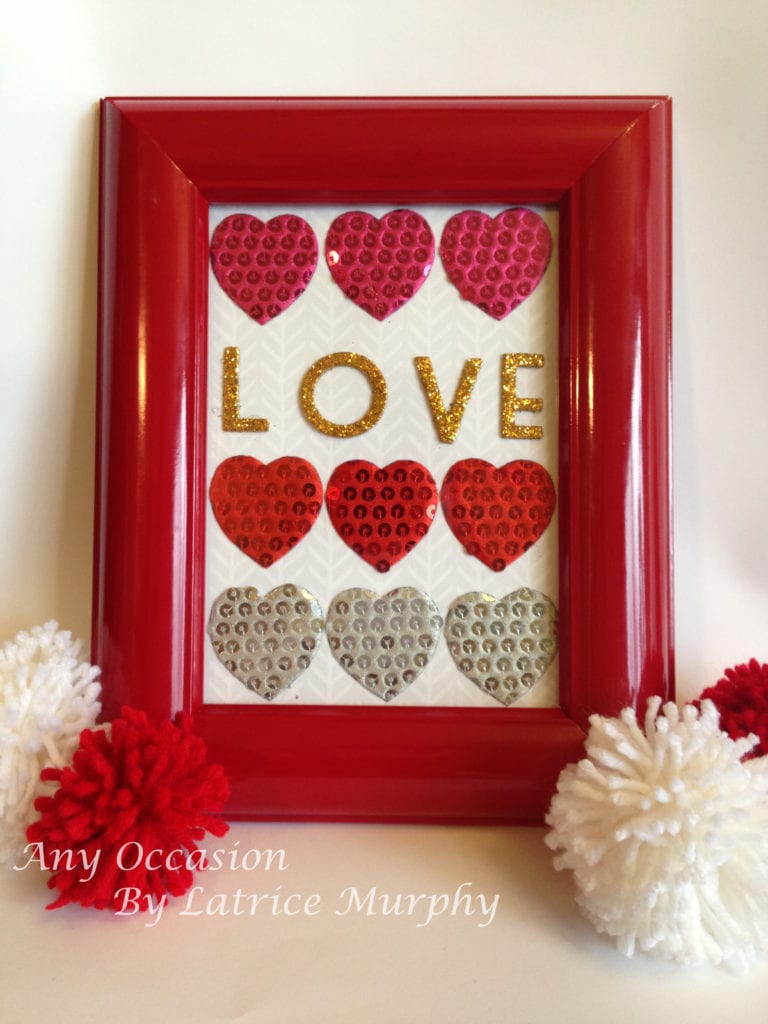Valentine's Decor - Sequin Heart Frame
