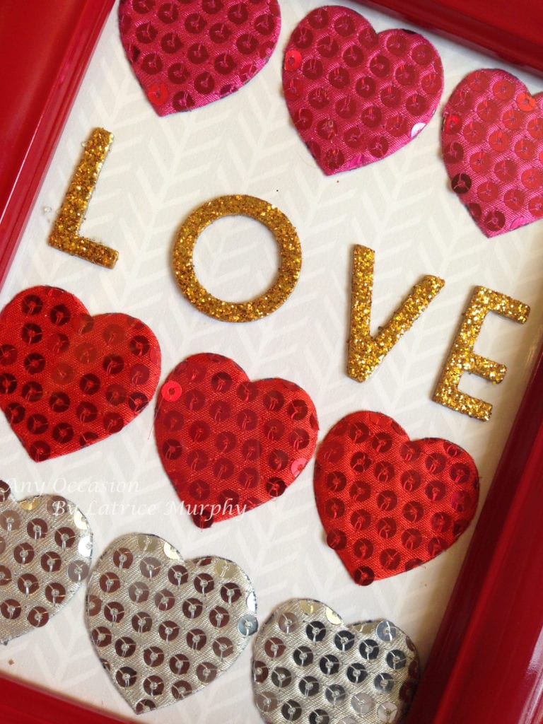 Valentine's Decor - Sequin Heart Frame