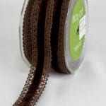 Products Brown Velvet Crochet Trim Ribbon Brown Vintage Shabby Chic Ribbon