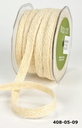 Woven Burlap Ribbon 1/2X20yd-Ivory