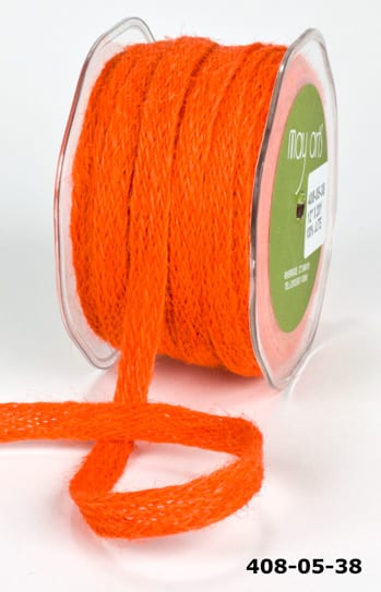  HUIHUANG Orange Wired Ribbon 2-1/2 inch Linen Orange