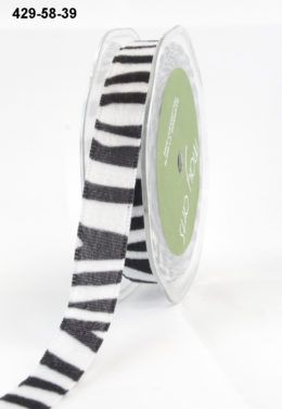 5/8" Wide Velvet Zebra Ribbon Trim