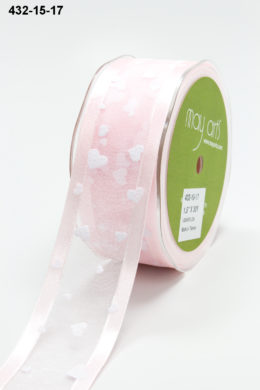 Pink Satin Valentine's Day Heart Ribbons Organza Valentine's Ribbon