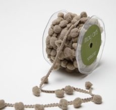 1/2 Inch Large Pom Pom String Ribbon - 462-31 Gray