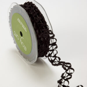 1 Inch Loose Braid Wired Ribbon - BW10 - BLACK