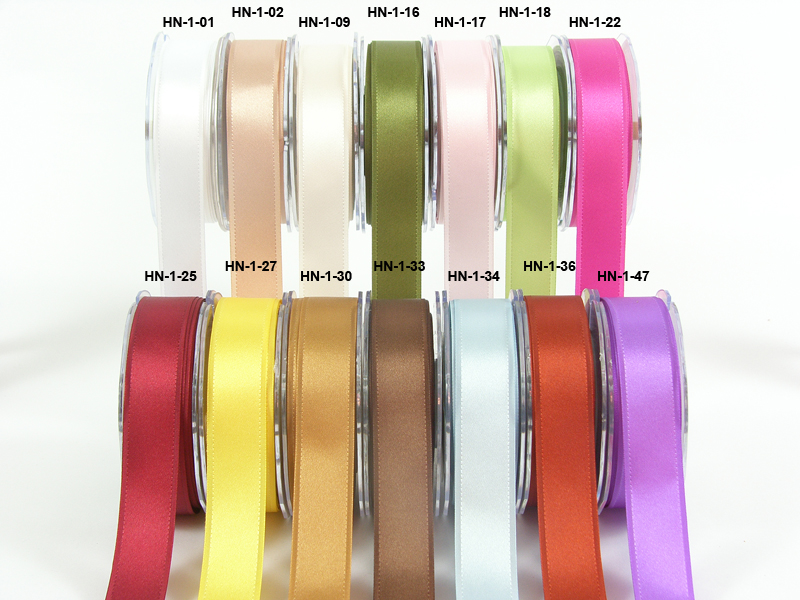 1 Inch Satin Ribbon with Woven Grosgrain Edge - May Arts Ribbon