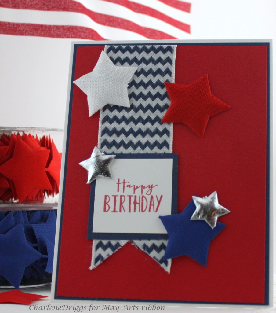 Red, White & Blue Card: Happy Birthday