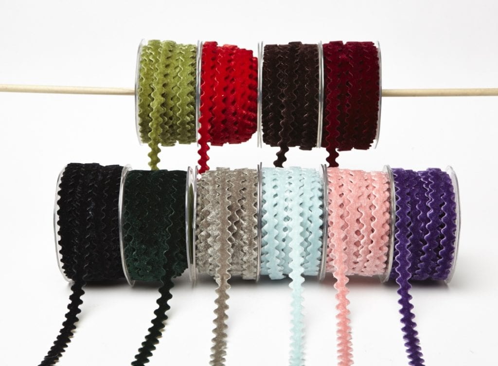 Ric Rac Velvet Adhesive Ribbon 3/8" Online Ribbon May Arts