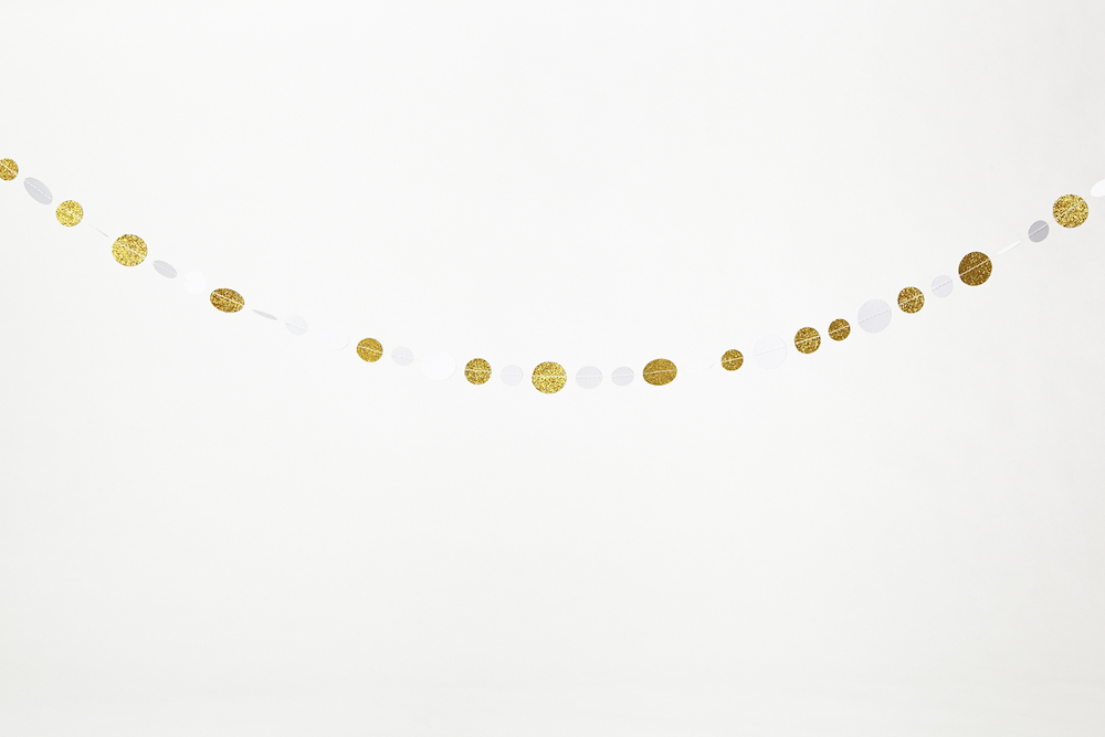Gold Glitter Dot Paper Garland - May Arts Ribbon
