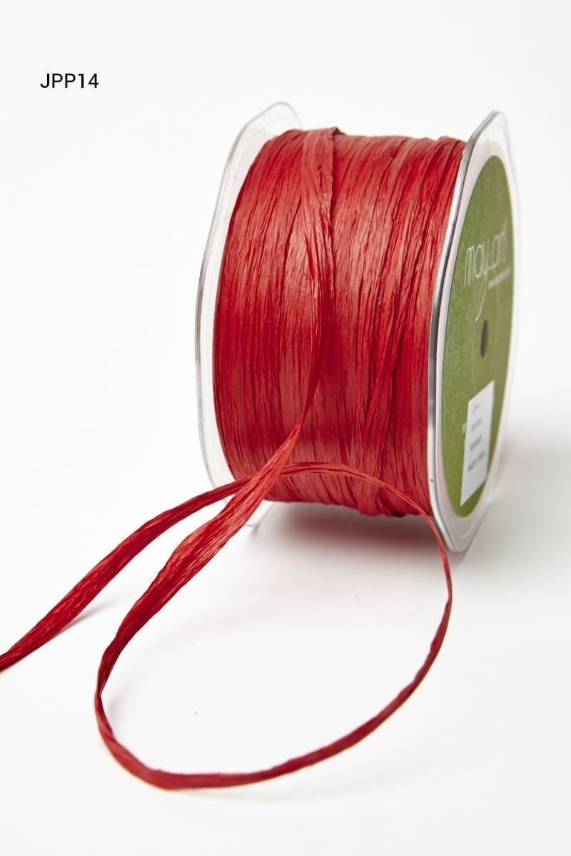 Festive Red Raffia Paper Craft Ribbon Pack - 218 Yards Long Raffia