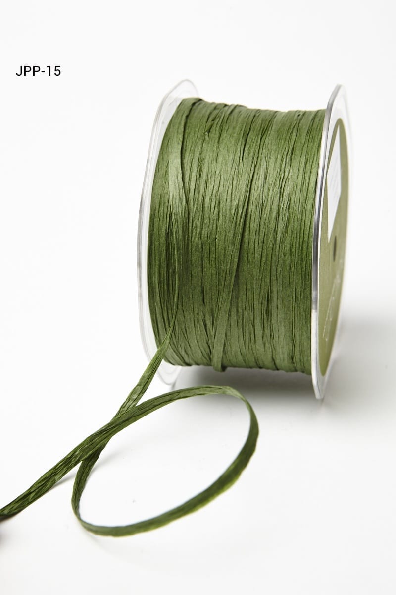 May Arts JPP-15 Green 200 yd Paper Raffia Ribbon,Green,200 yd