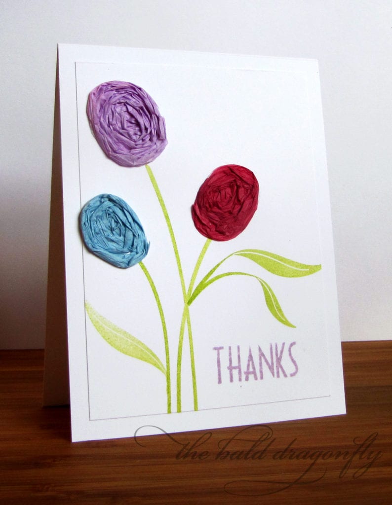 Card - Paper Raffia Flowers