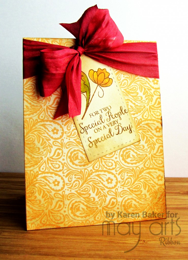 Card with Big Beautful Silk Bow