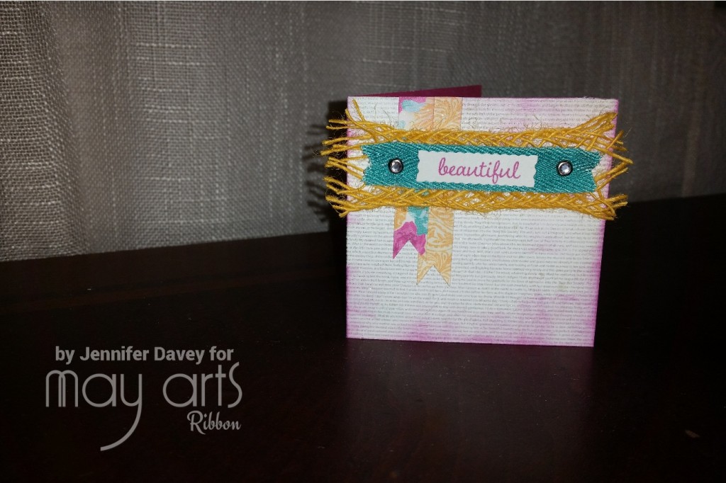 'Beautiful' Mini Card - Layering Ribbon