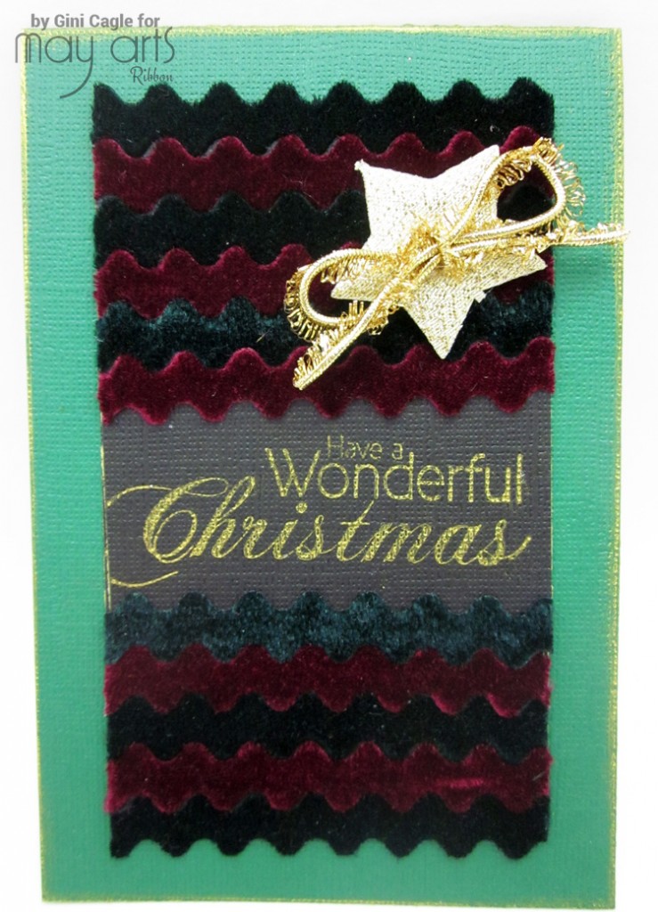 Christmas Card - Using Ribbon as a Background