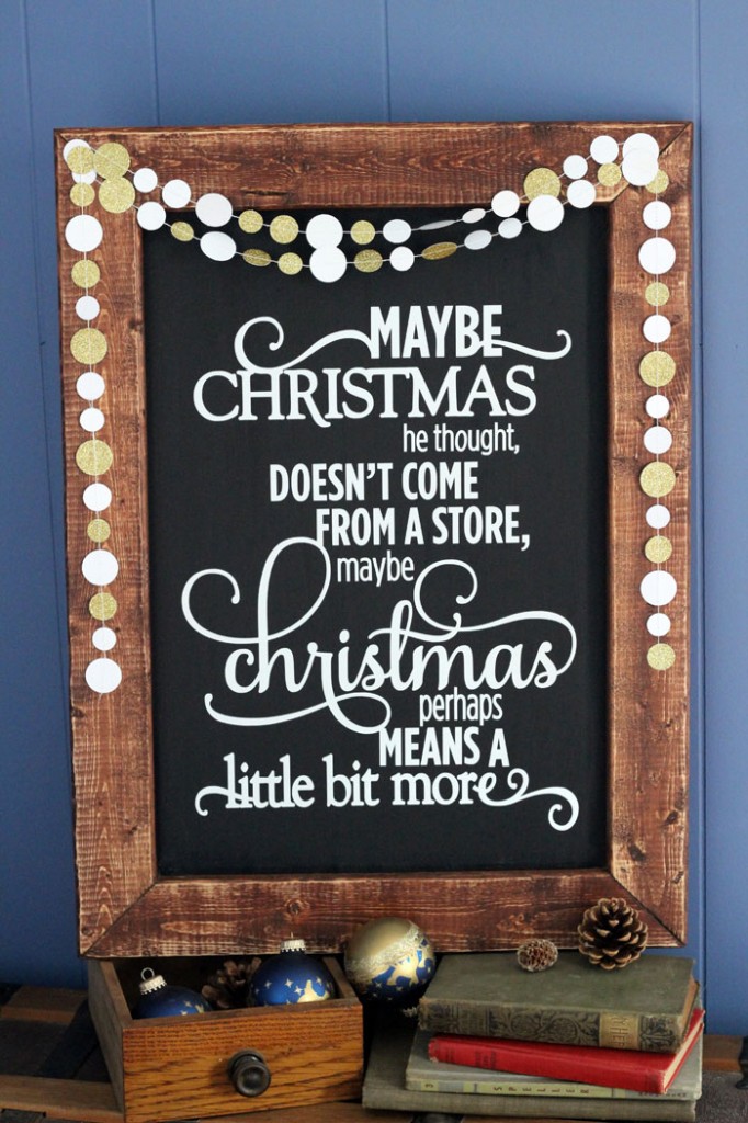 Decorating a Christmas Chalkboard