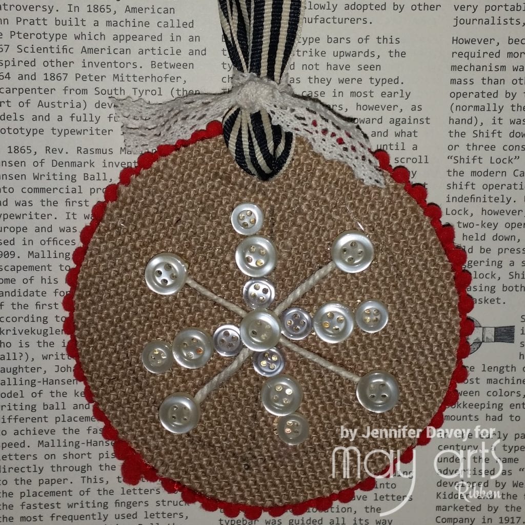 Burlap & Button Snowflake Ornament