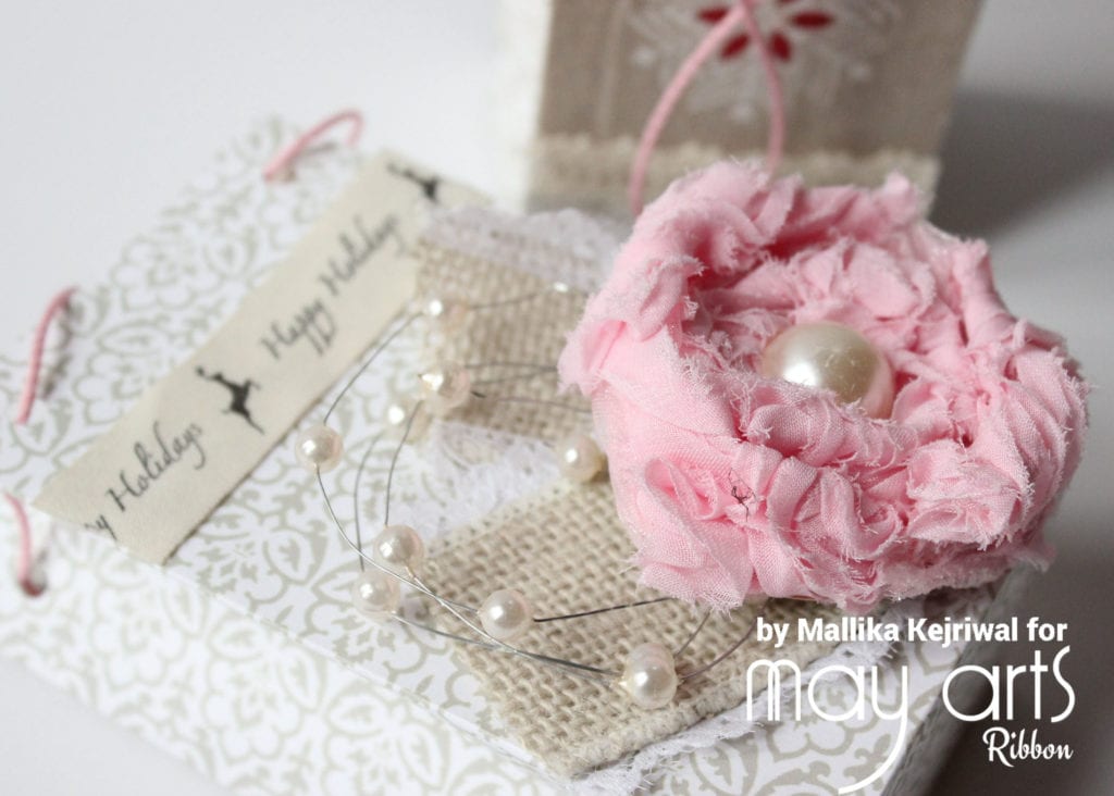 Decorating Holiday Gift Bags with Ribbon