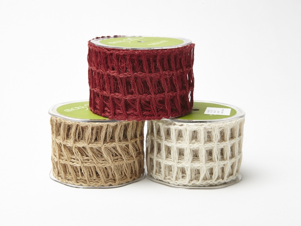 Brown Burlap Wired Ribbon, 2 x 10 yards (30 feet)-WBL2-BR