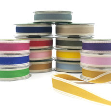 Color Band Stitched Edge Cotton Ribbon