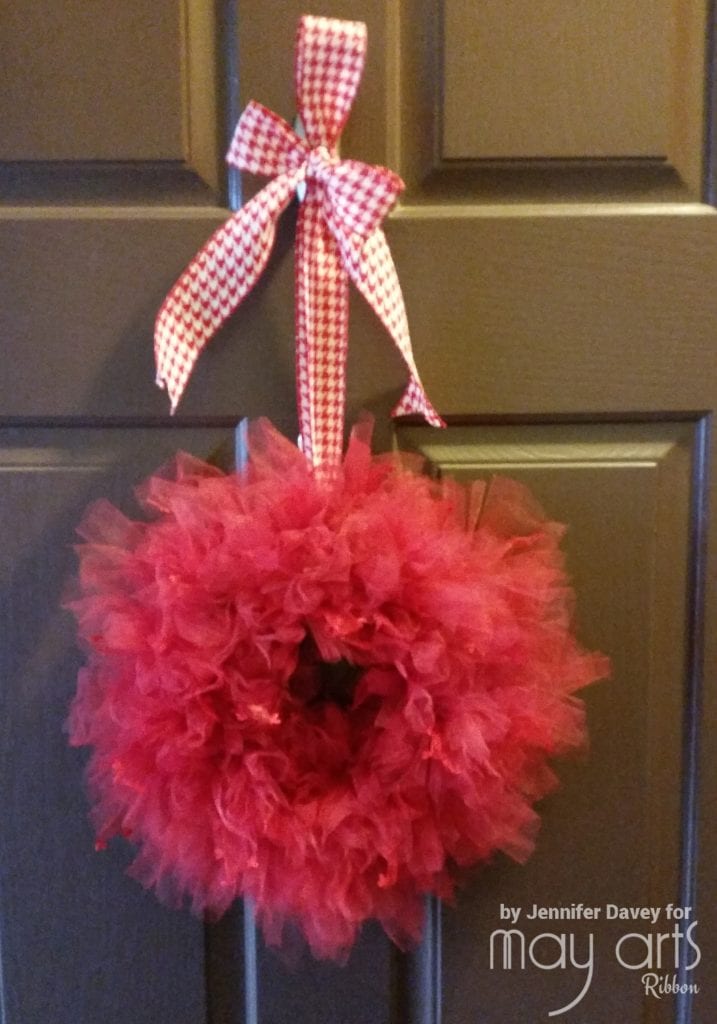 Tulle Fluff Wreath with Heart Sprinkles