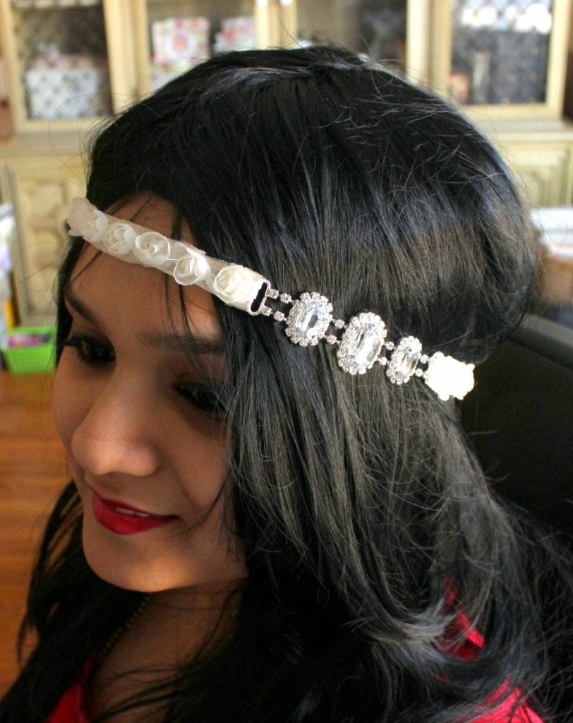 Flower and Rhinestone Head Band