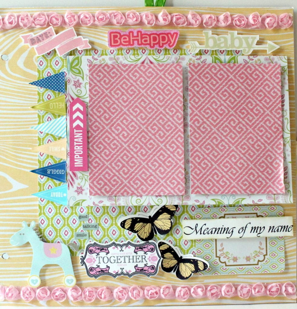 Scrapbook Layout for a Baby Girl