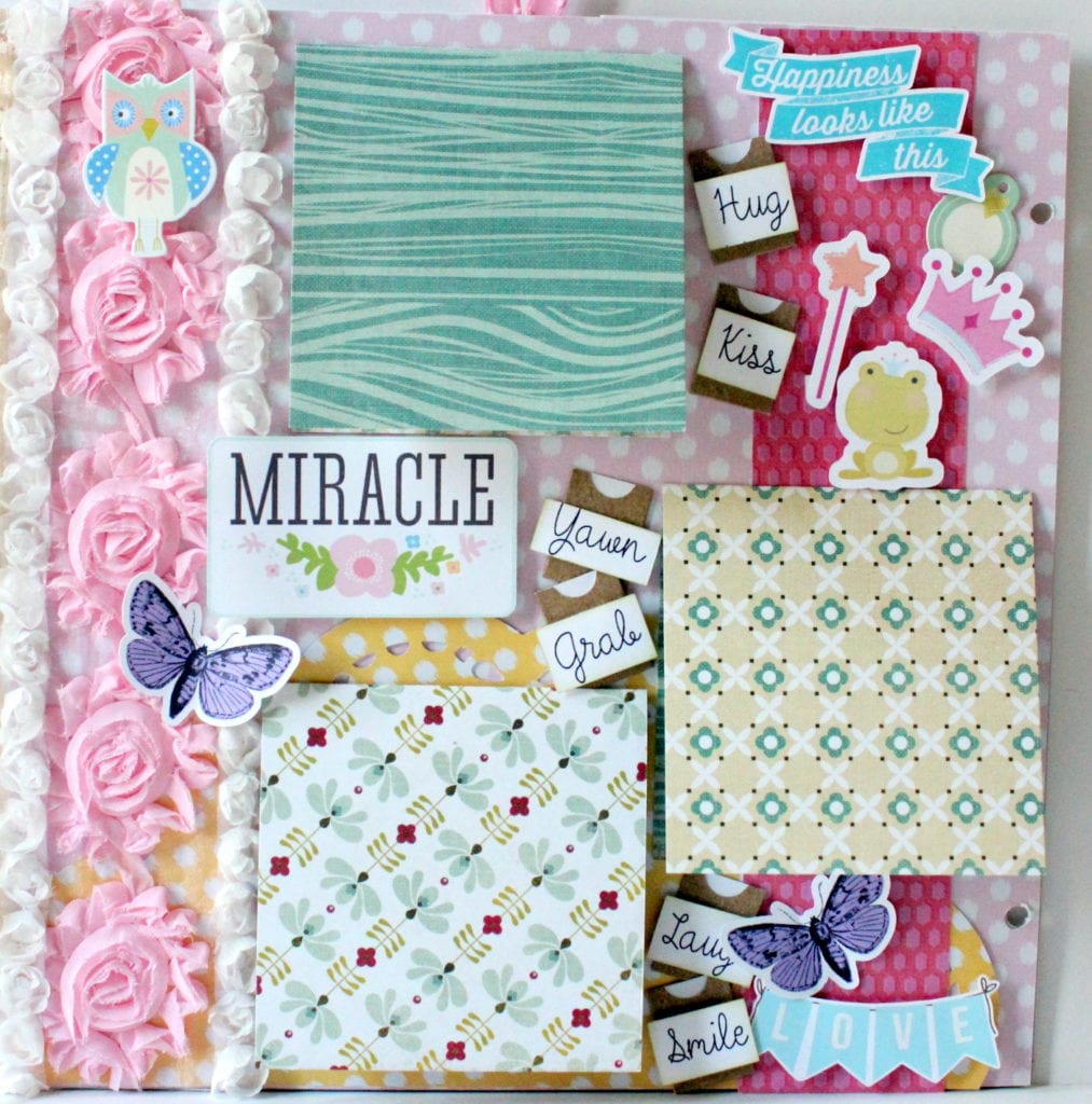 Scrapbook Layout for a Baby Girl