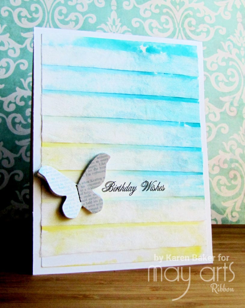 Adding Texture & Color to Cards with Inked Rows of Ribbon