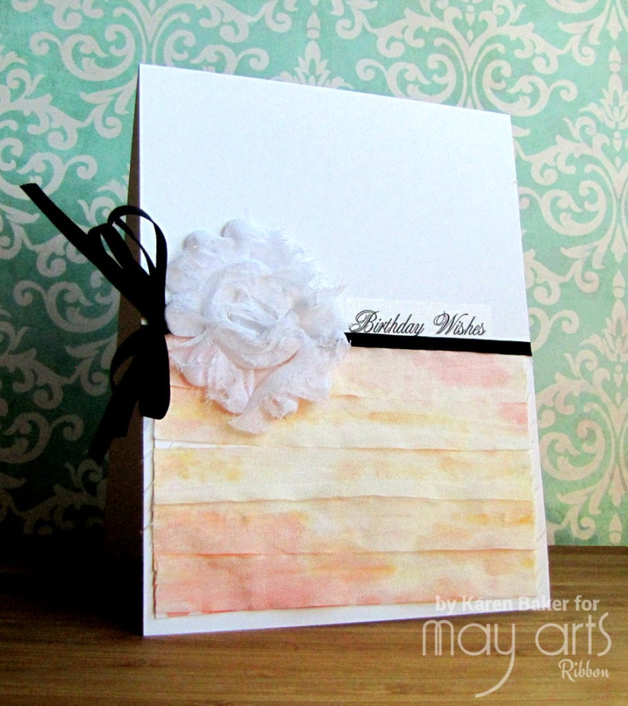 Adding Texture & Color to Cards with Inked Rows of Ribbon