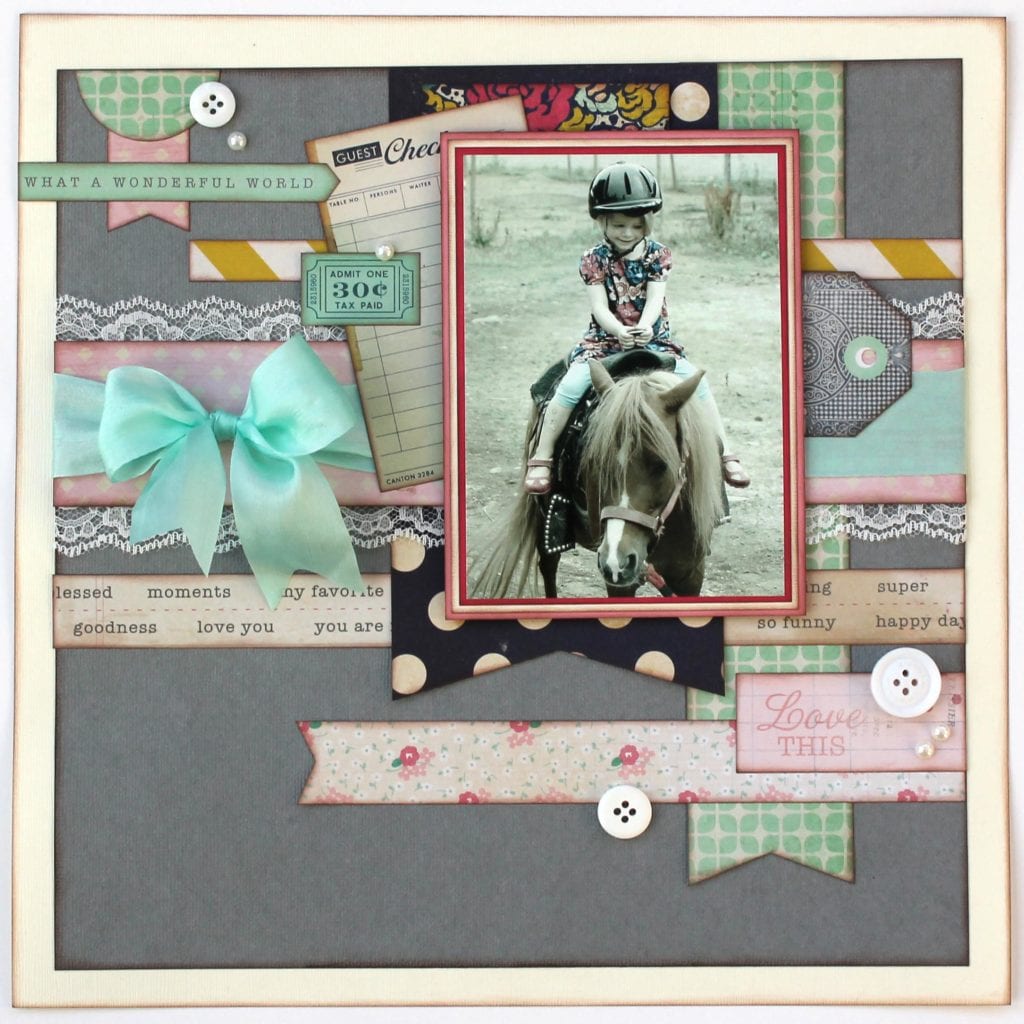 A Pastel Layout with a Beautiful Silk Bow