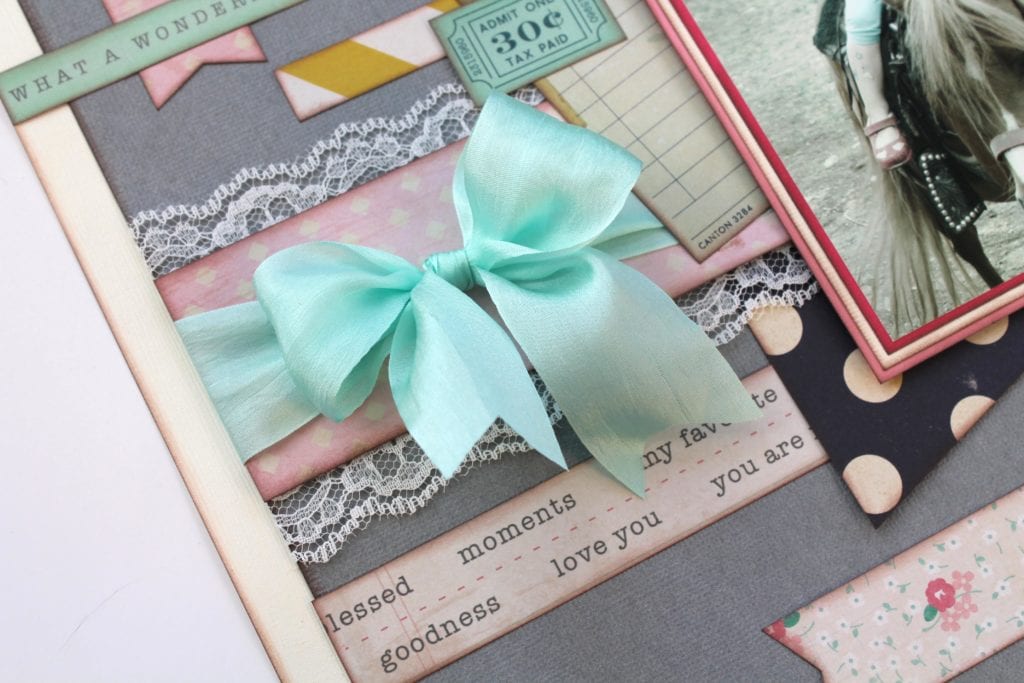 A Pastel Layout with a Beautiful Silk Bow