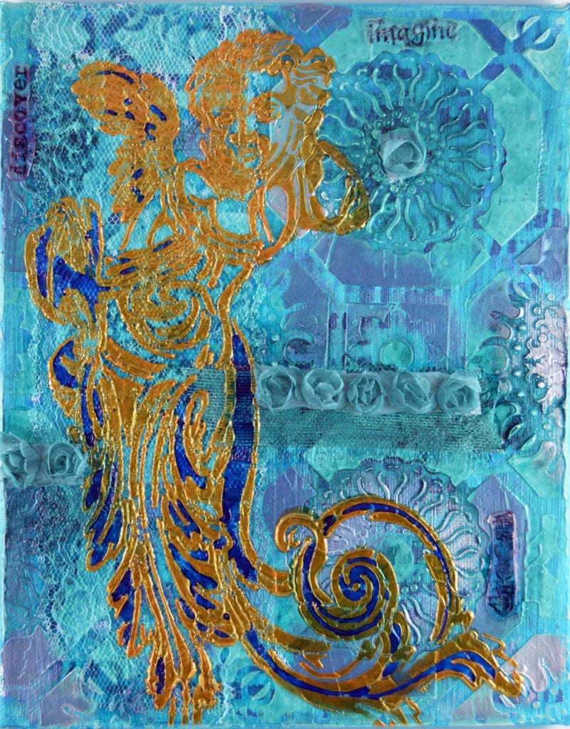 'Blue' Mixed Media Canvas