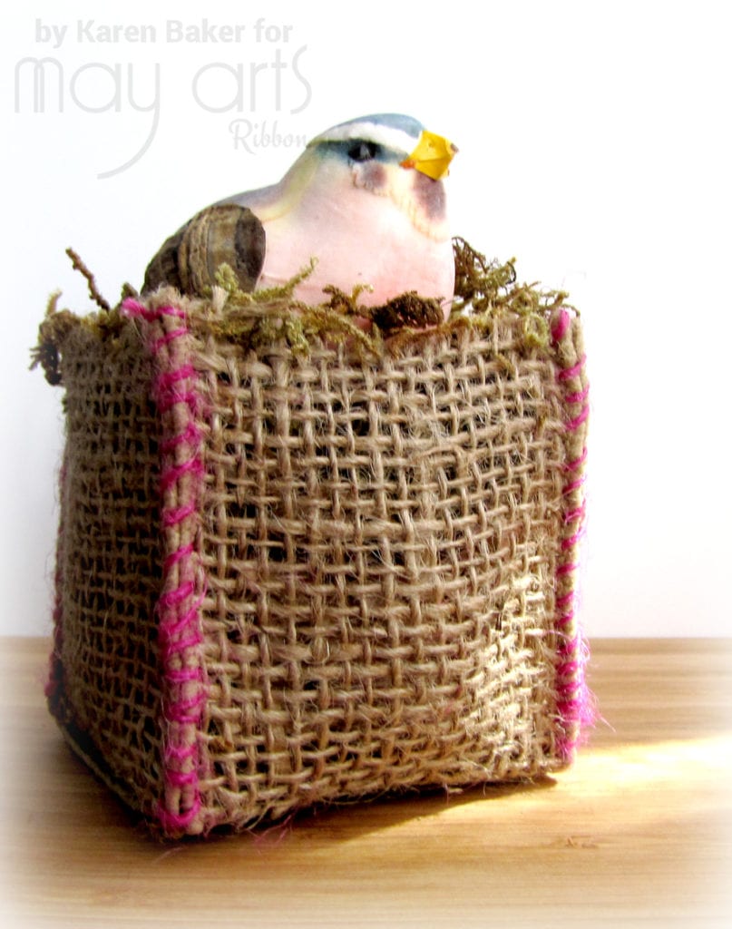 Gift Wrap Idea- Mini Burlap Bins