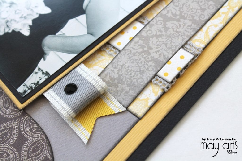 Adding Loops of Ribbon to a Scrapbook Layout