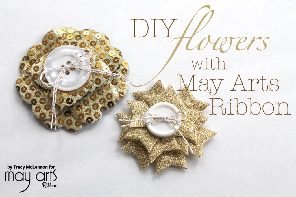 Make Flowers from Hearts and Star Ribbon