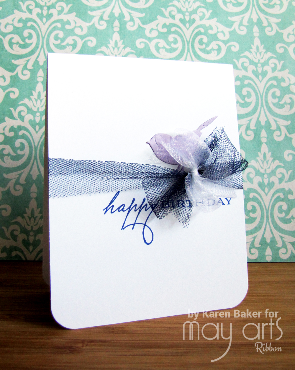 How To: Tulle Ribbon on Cards - Online Ribbon - May Arts Ribbon