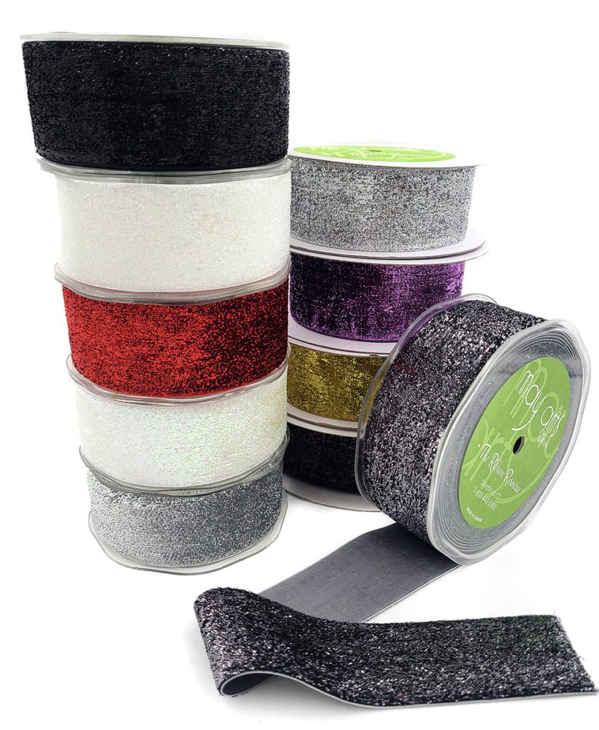Metallic Glitter Ribbon 1.5 Online Ribbon May Arts Ribbon